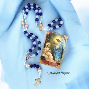 Archangel Raphael Rosary Set - Devotional Rosary with Prayer Card